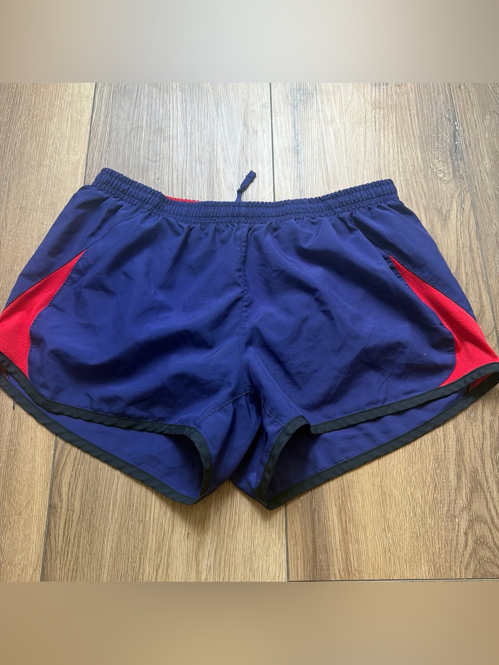 Nike Women’s Navy Athletic Shorts with Red Side Panels